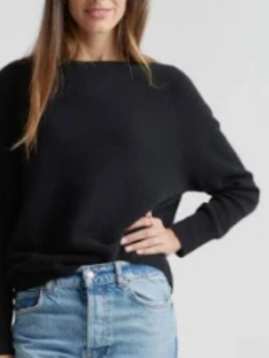 Quince Sweaters - Quince Mongolian Cashmere Boatneck Sweater Black M NWT